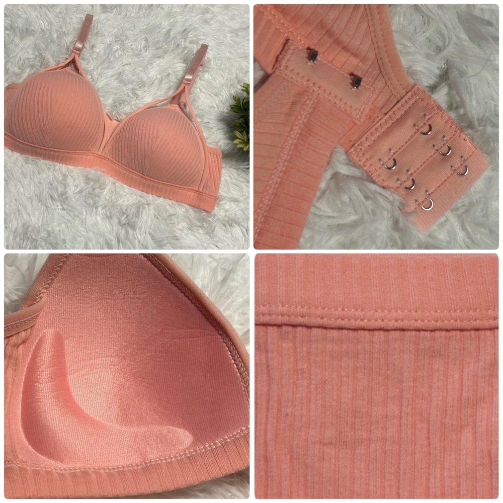 🔥FREE ring with purchase 
NEW PINK Wireless Push Up Bra & Panties Set